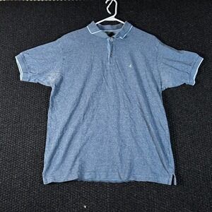 Brooksfield Polo Shirt Men's Size Medium Blue Short Sleeve Collared Casual